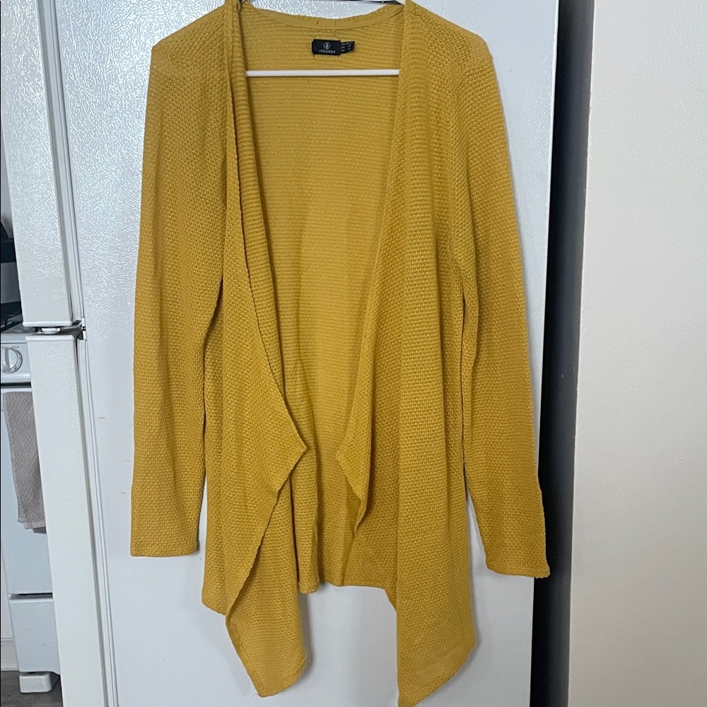 Volcom Women’s XL Golden Yellow Open‎ Front Cardigan